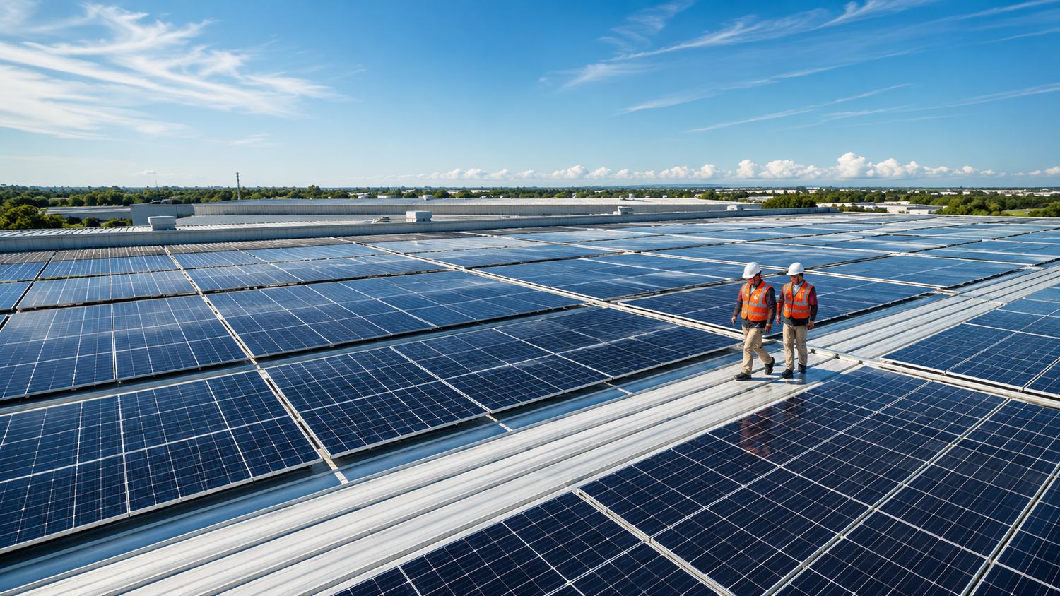 Commercial rooftop solar installation