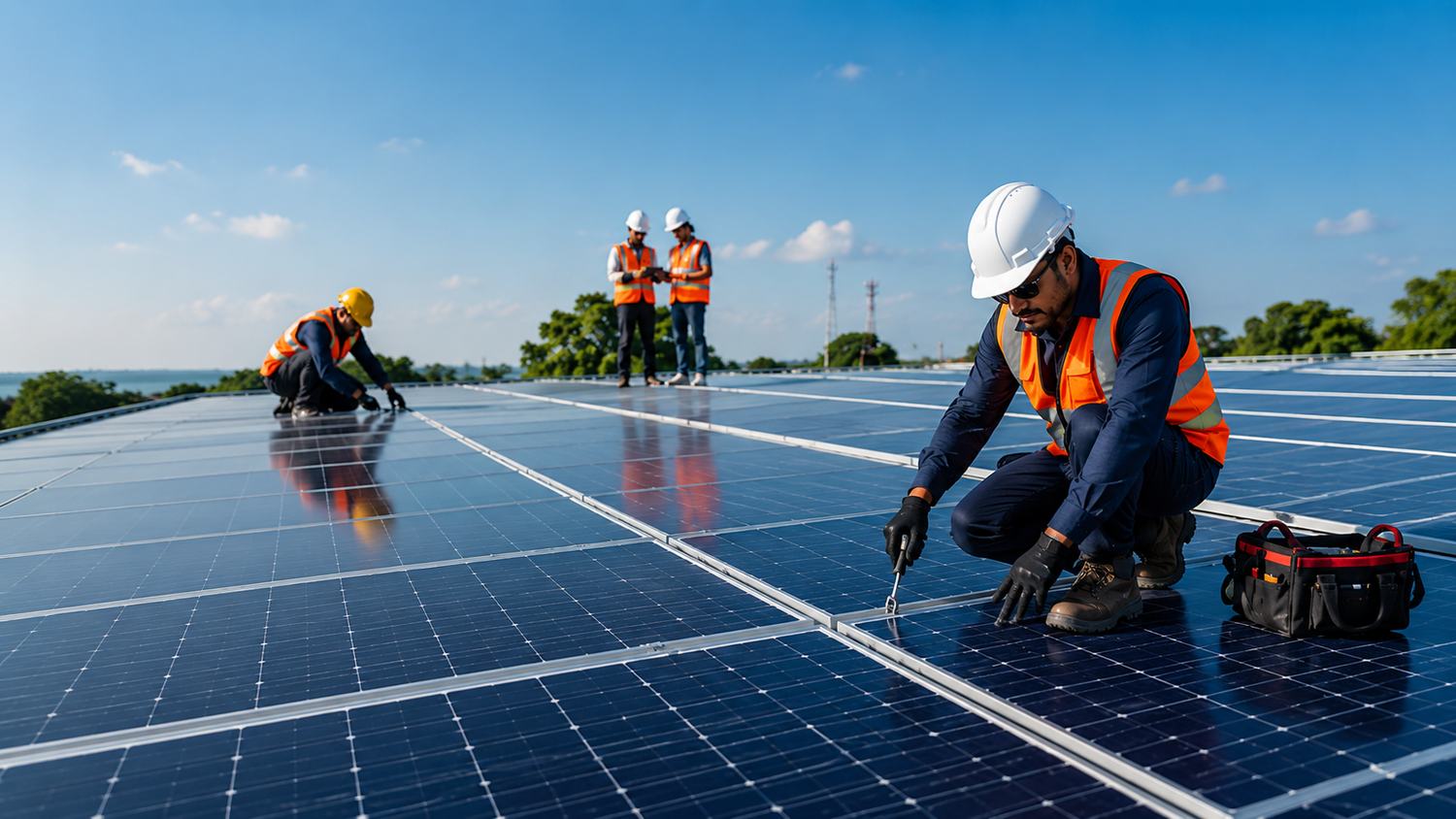 Solar PV operations and maintenance work